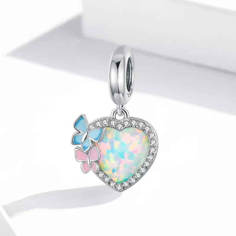 (resim) Pandora Stili Opal Kalp Kelebek Sallantılı - SCC2101 - Görüntüle 2