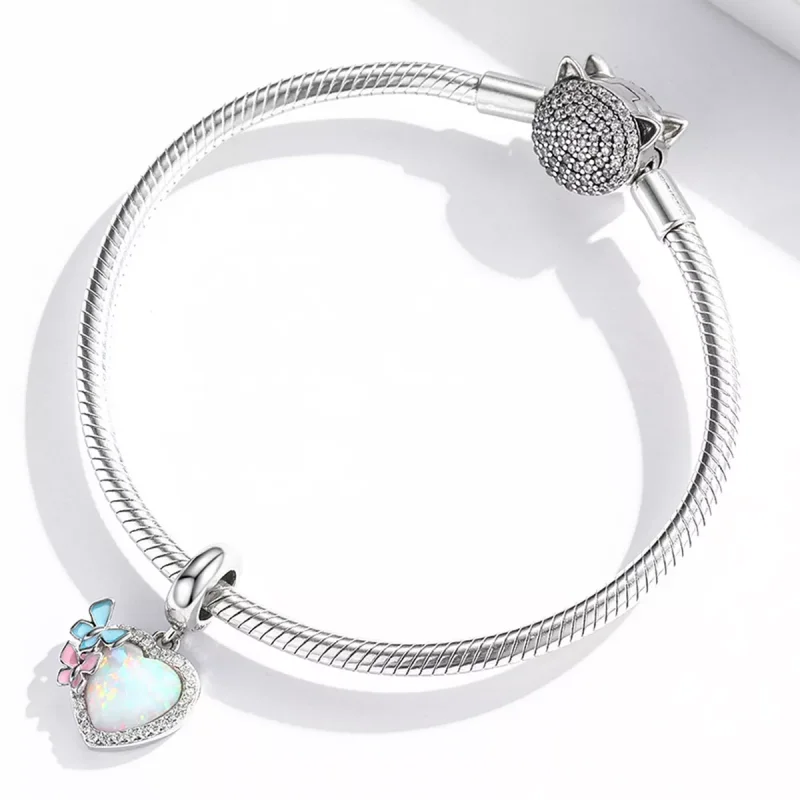 (resim) Pandora Stili Opal Kalp Kelebek Sallantılı - SCC2101 - Görüntüle 3
