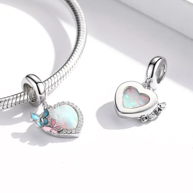 (resim) Pandora Stili Opal Kalp Kelebek Sallantılı - SCC2101 - Görüntüle 4