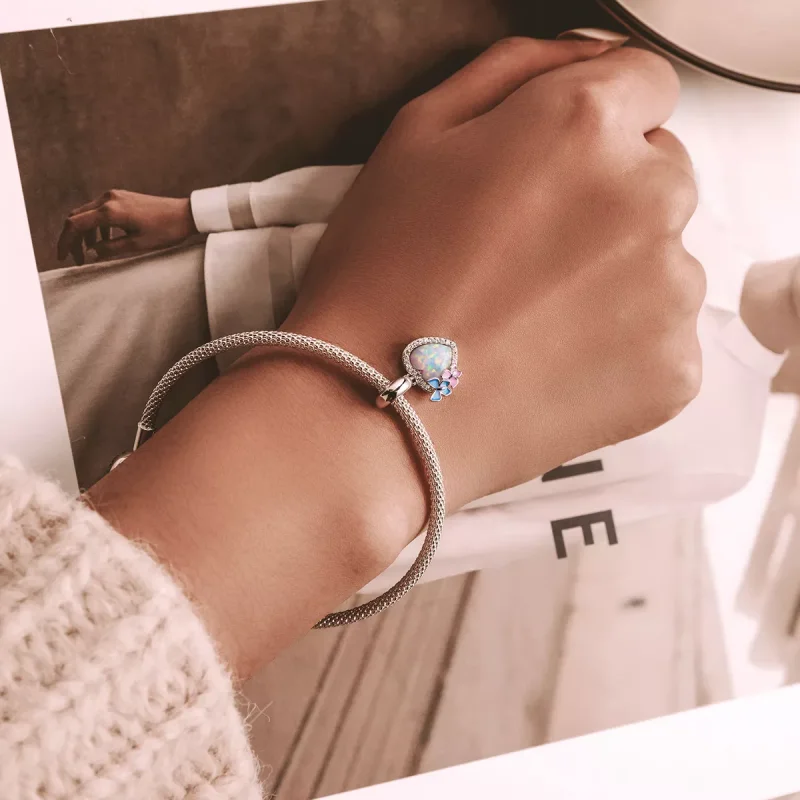 (resim) Pandora Stili Opal Kalp Kelebek Sallantılı - SCC2101 - Görüntüle 5
