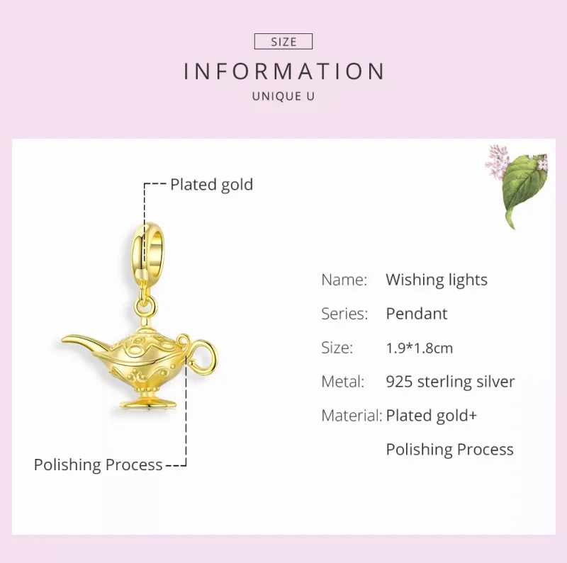 (resim) Pandora tarzı 14k altın kaplama Sihirli Lamba Sallantılı Charm - SCC1819 - Görüntüle 7