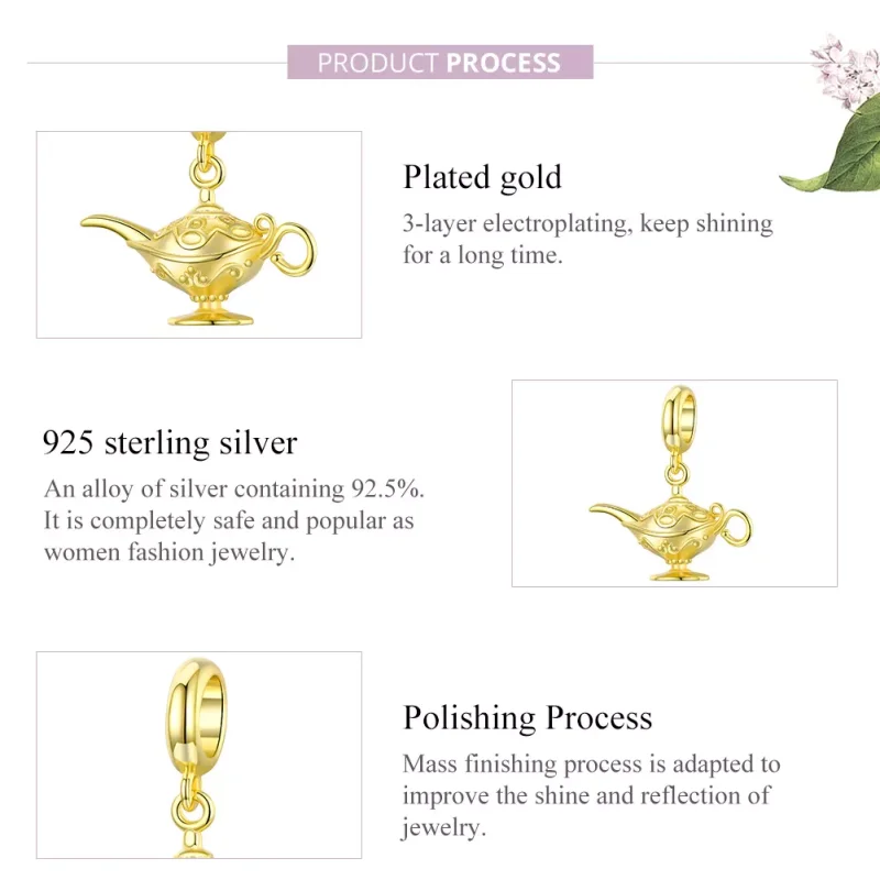 (resim) Pandora tarzı 14k altın kaplama Sihirli Lamba Sallantılı Charm - SCC1819 - Görüntüle 8