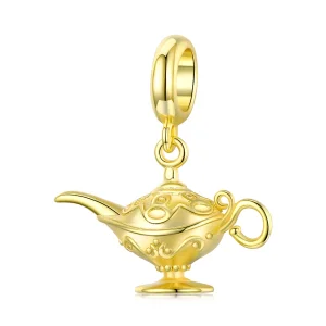 (resim) Pandora tarzı 14k altın kaplama Sihirli Lamba Sallantılı Charm - SCC1819