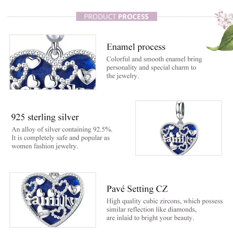 (resim) Pandora tarzı aile mektupları Sallantılı Charm - BSC293 - Görüntüle 8
