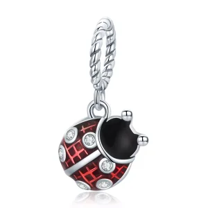 (resim) Pandora tarzı Altı Yıldızlı Uğur Böceği Sallantılı Charm - SCC1874