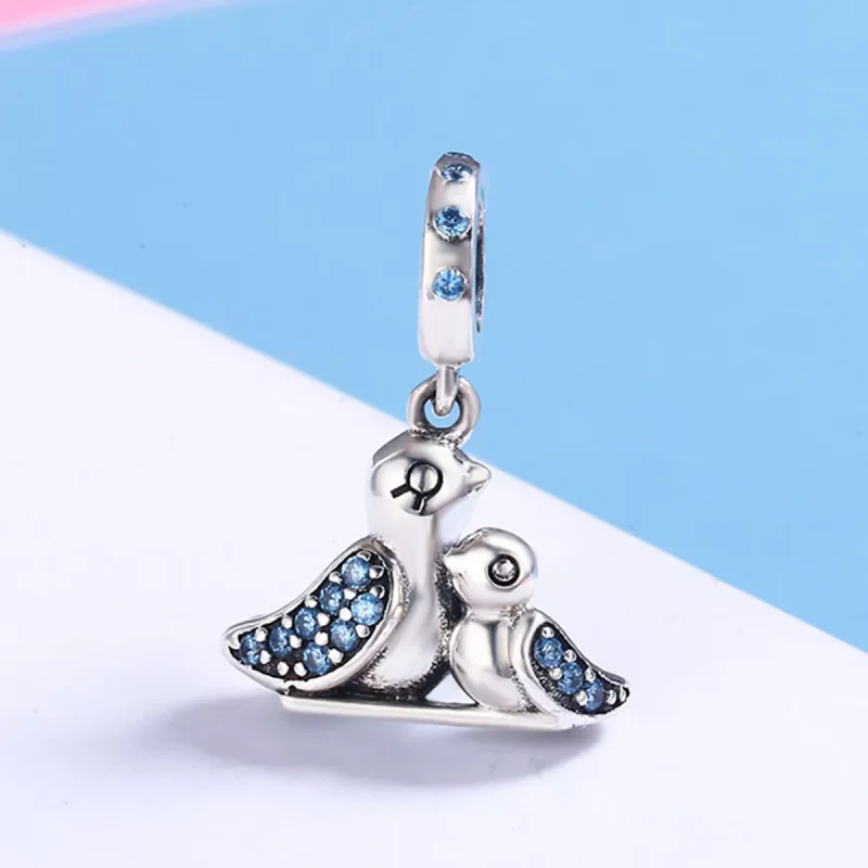 (resim) Pandora tarzı anne ile yavru kuş Sallantılı Charm - SCC426 - Görüntüle 3