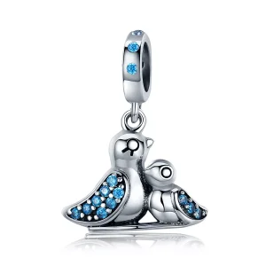 (resim) Pandora tarzı anne ile yavru kuş Sallantılı Charm - SCC426