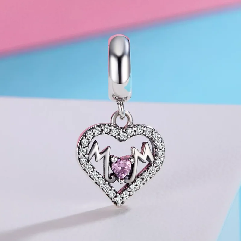 (resim) Pandora tarzı anne kalp Sallantılı Charm - SCC392 - Görüntüle 3