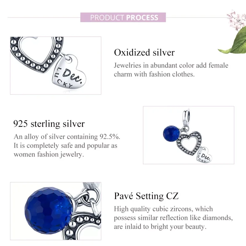 (resim) Pandora tarzı şanslı Aralık Sallantılı Charm - SCC1721 - Görüntüle 7