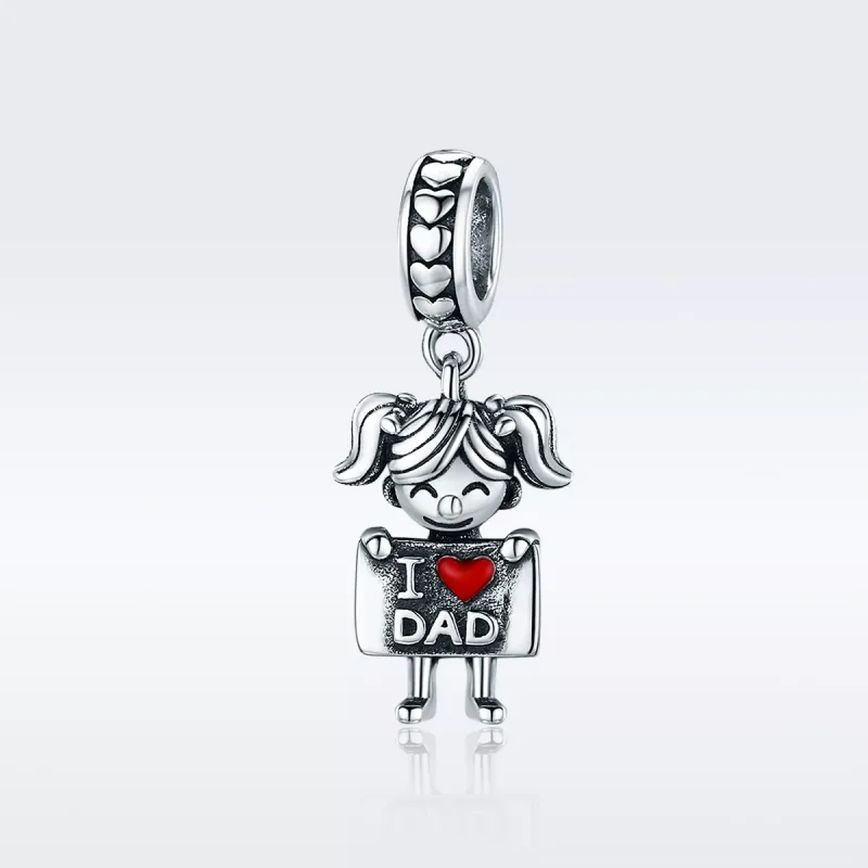 (resim) Pandora tarzı Babasının kızı Sallantılı Charm - SCC690 - Görüntüle 2