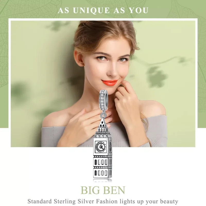 (resim) Pandora tarzı Büyük Britanya Big Ben Sallantılı Charm - SCC868 - Görüntüle 6