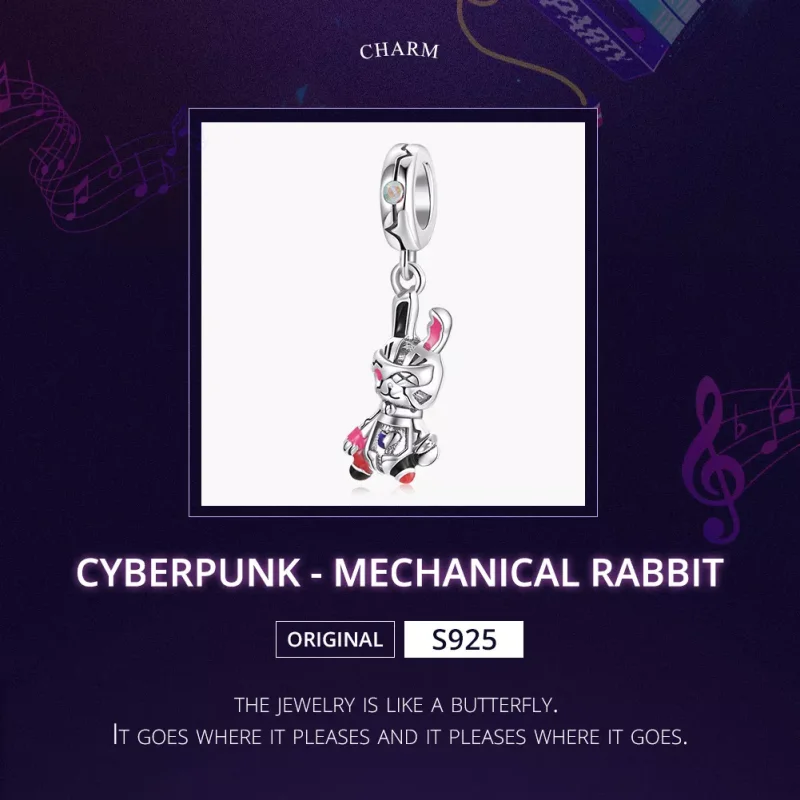 (resim) Pandora tarzı Cyberpunk - Mekanik Tavşan Sallantılı Charm - SCC1841 - Görüntüle 5