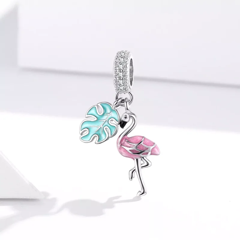 (resim) Pandora Tarzı Flamingo Asılı Küpe - BSC277 - Görüntüle 2