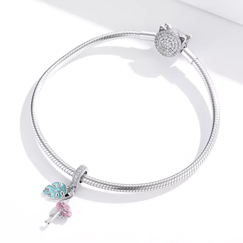 (resim) Pandora Tarzı Flamingo Asılı Küpe - BSC277 - Görüntüle 3