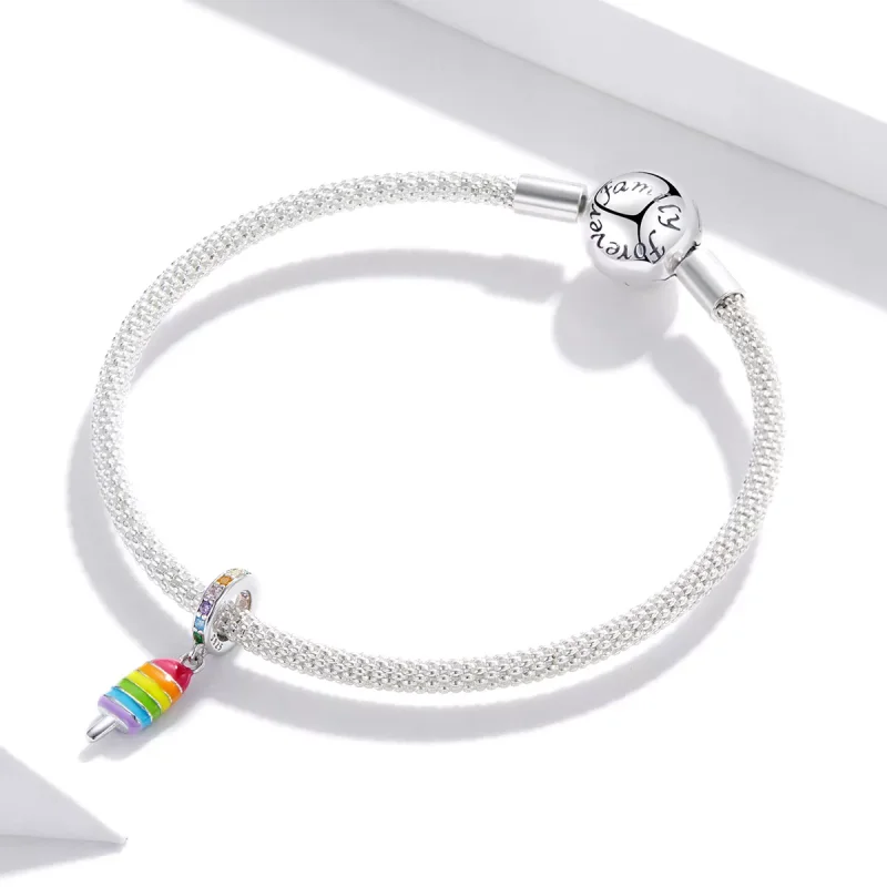 (resim) Pandora tarzı Gökkuşağı Dondurması Sallantılı Charm - BSC351 - Görüntüle 2