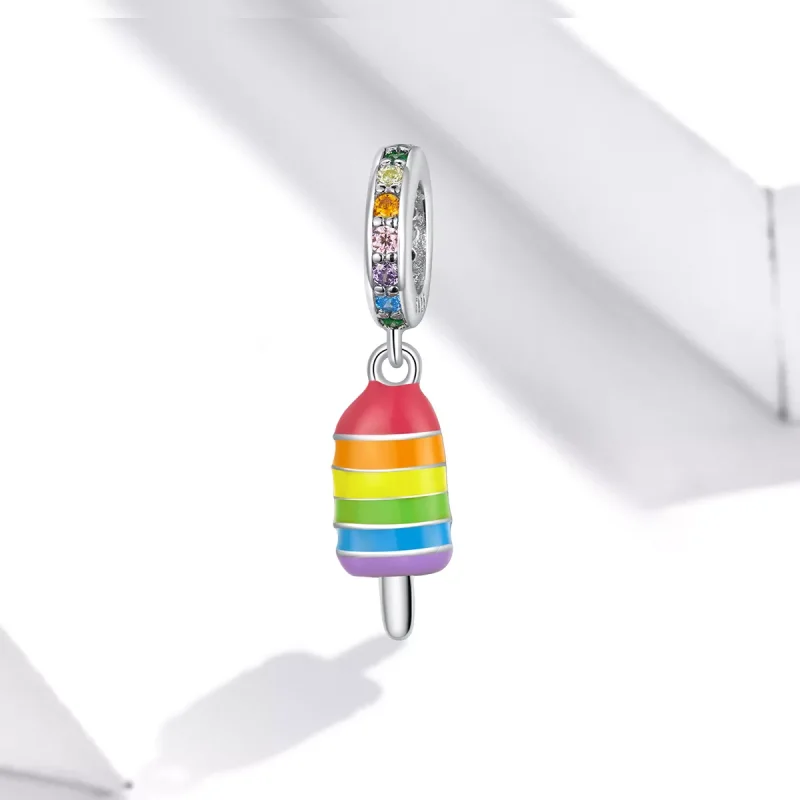 (resim) Pandora tarzı Gökkuşağı Dondurması Sallantılı Charm - BSC351 - Görüntüle 4
