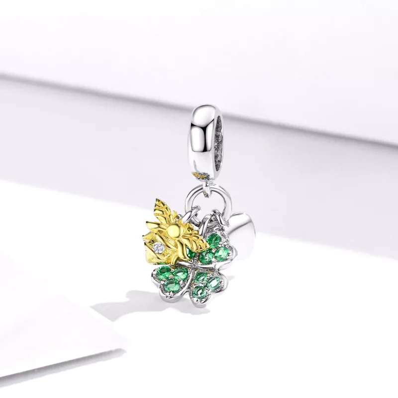(resim) Pandora tarzı iki renkli İki Renkli Arı ile Yonca Sallantılı Charm - BSC303 - Görüntüle 2