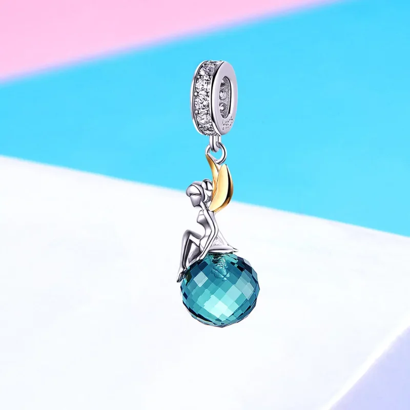 (resim) Pandora tarzı iki renkli İki Renkli Elf Gezegeni Sallantılı Charm - BSC056 - Görüntüle 2