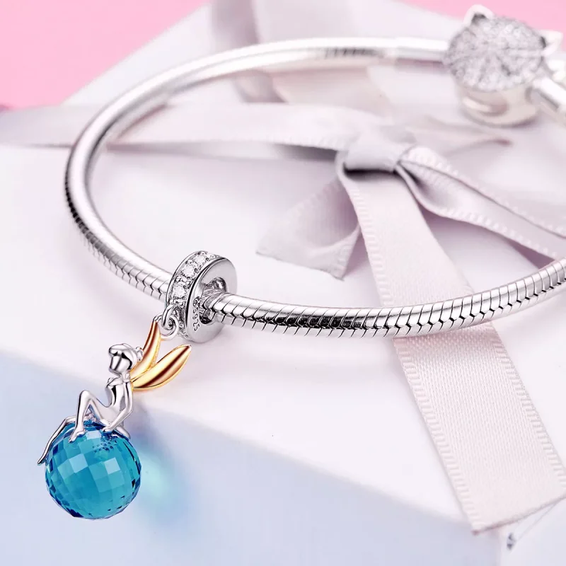 (resim) Pandora tarzı iki renkli İki Renkli Elf Gezegeni Sallantılı Charm - BSC056 - Görüntüle 4