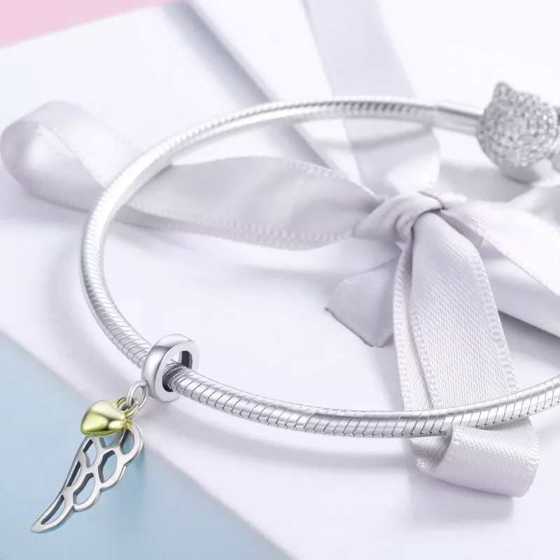 (resim) Pandora tarzı iki renkli İki Renkli Elf Kanatları Sallantılı Charm - SCC838 - Görüntüle 4