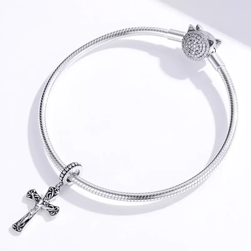 (resim) Pandora tarzı İsa'nın Haçı Sallantılı Charm - SCC1407 - Görüntüle 3