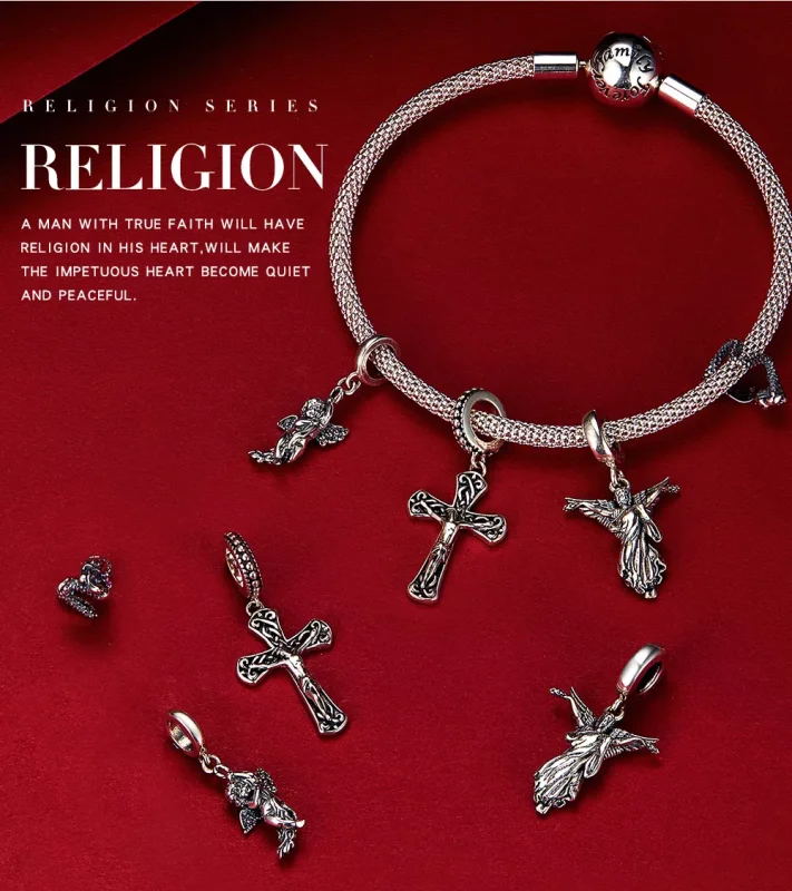 (resim) Pandora tarzı İsa'nın Haçı Sallantılı Charm - SCC1407 - Görüntüle 7