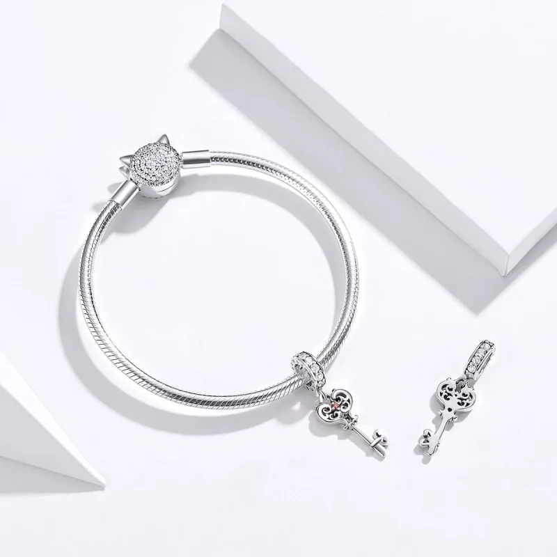 (resim) Pandora tarzı kalp kilidi Sallantılı Charm - BSC092 - Görüntüle 4