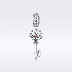 (resim) Pandora tarzı kalp kilidi Sallantılı Charm - BSC092