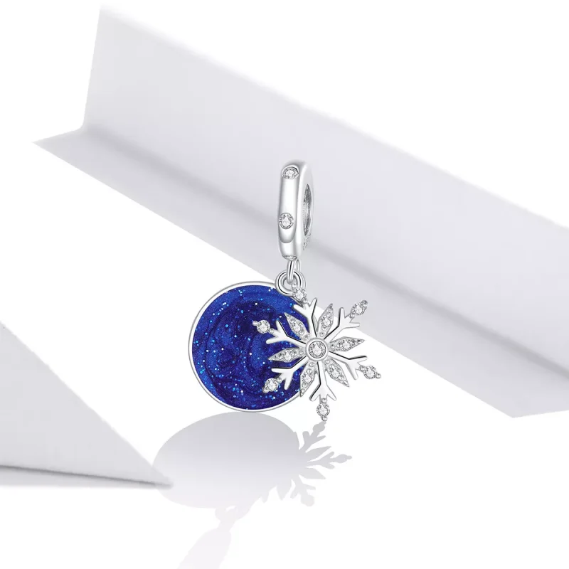(resim) Pandora tarzı Karlı Gece Gökyüzü Sallantılı Charm - BSC367 - Görüntüle 2