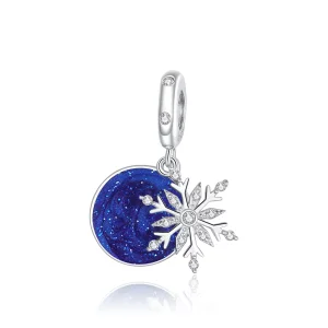 (resim) Pandora tarzı Karlı Gece Gökyüzü Sallantılı Charm - BSC367