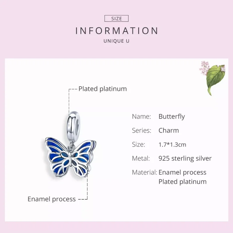 (resim) Pandora tarzı Kelebek Sallantılı Charm - BSC149 - Görüntüle 7