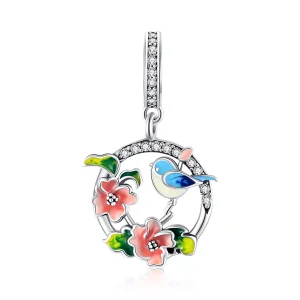(resim) Pandora tarzı Kuşlar ve Çiçekler Sallantılı Charm - SCC1726
