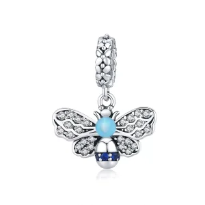 (resim) Pandora tarzı mavi arı Sallantılı Charm - SCC1480