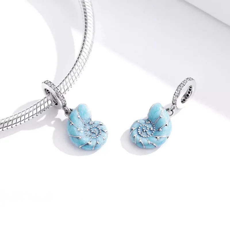 (resim) Pandora tarzı Mavi Kabuklu Sallantılı Charm - SCC1560 - Görüntüle 2