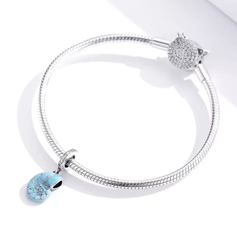 (resim) Pandora tarzı Mavi Kabuklu Sallantılı Charm - SCC1560 - Görüntüle 4