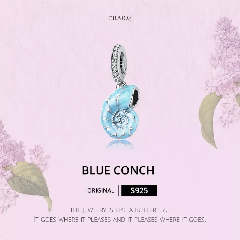 (resim) Pandora tarzı Mavi Kabuklu Sallantılı Charm - SCC1560 - Görüntüle 6
