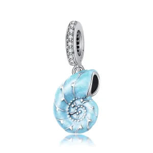 (resim) Pandora tarzı Mavi Kabuklu Sallantılı Charm - SCC1560