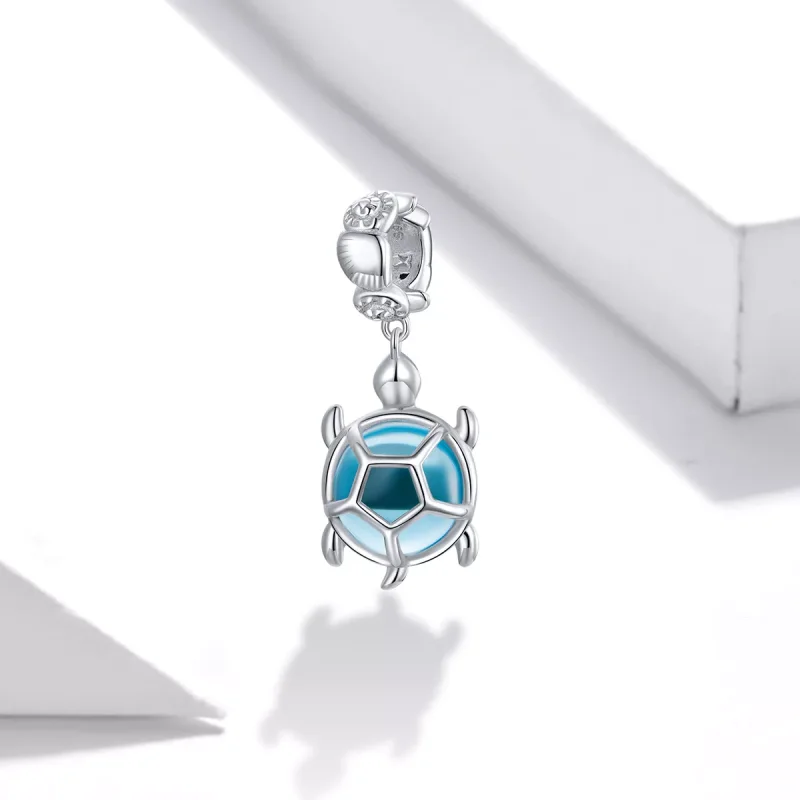 (resim) Pandora tarzı Mavi Murano Cam Kaplumbağa Sallantılı Charm - SCC1804 - Görüntüle 2