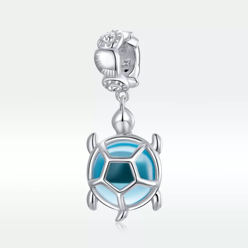 (resim) Pandora tarzı Mavi Murano Cam Kaplumbağa Sallantılı Charm - SCC1804 - Görüntüle 5