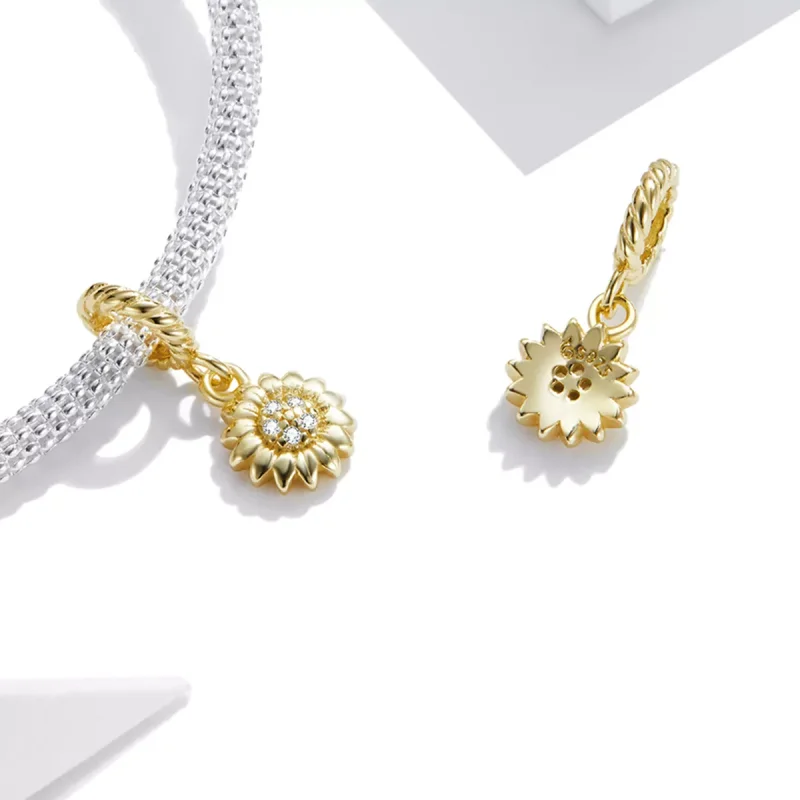 (resim) Pandora tarzı Parlayan Güneş Çiçeği Asılı Küpe - BSX002-L - Görüntüle 4