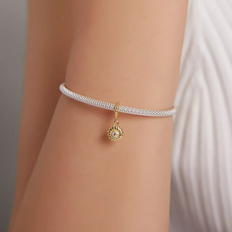 (resim) Pandora tarzı Parlayan Güneş Çiçeği Asılı Küpe - BSX002-L - Görüntüle 5