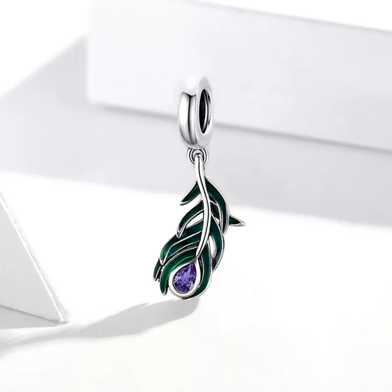 (resim) Pandora tarzı Peacok Tüyü Sallantılı Charm - SCC1704 - Görüntüle 2