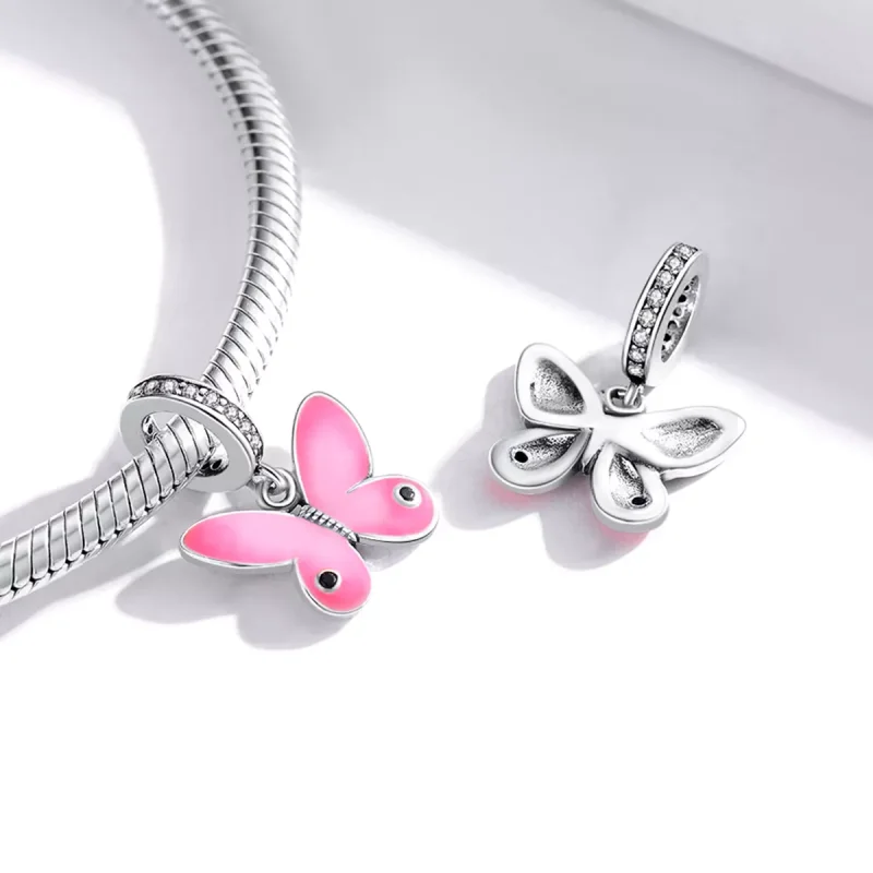 (resim) Pandora tarzı Pembe Kelebek Sallantılı Charm - SCC1728 - Görüntüle 4
