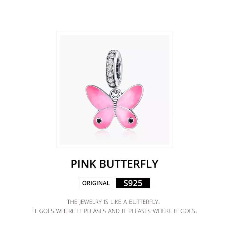 (resim) Pandora tarzı Pembe Kelebek Sallantılı Charm - SCC1728 - Görüntüle 6