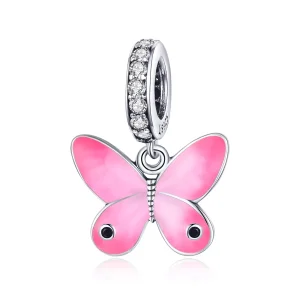 (resim) Pandora tarzı Pembe Kelebek Sallantılı Charm - SCC1728