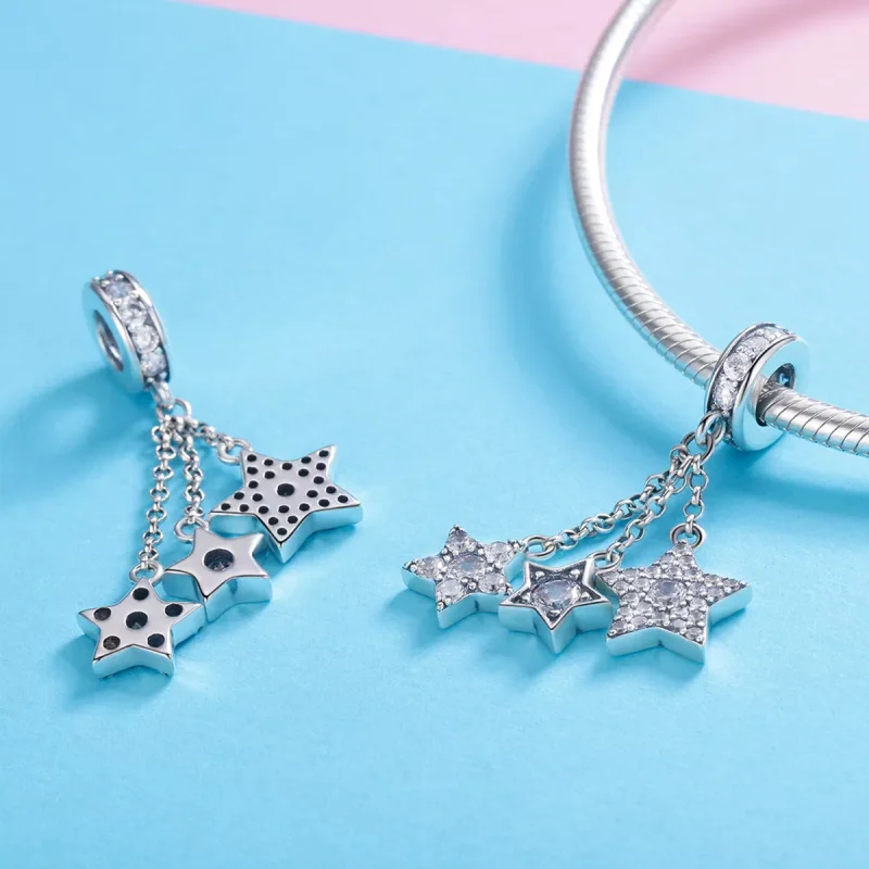 (resim) Pandora tarzı Pentagramlar Sallantılı Charm - SCC881 - Görüntüle 4