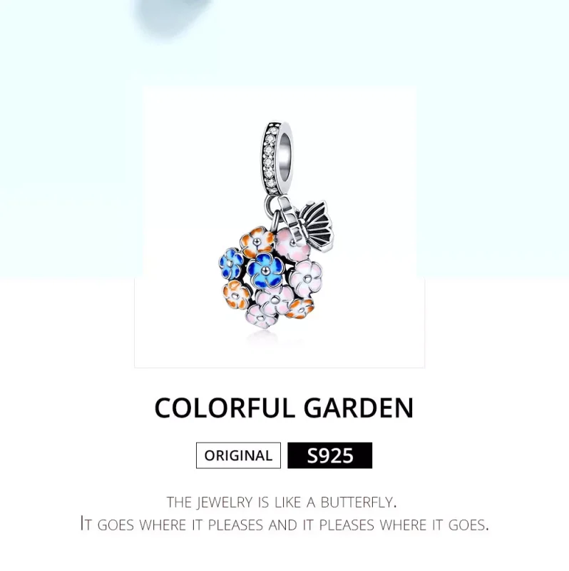 (resim) Pandora tarzı renkli bahçe Sallantılı Charm - SCC1702 - Görüntüle 6