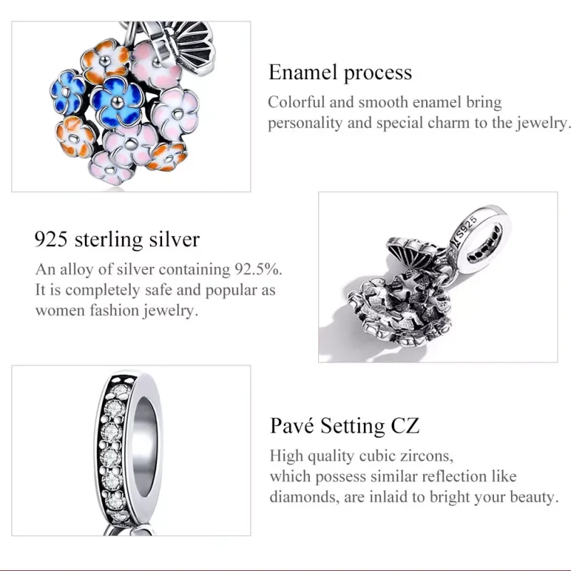 (resim) Pandora tarzı renkli bahçe Sallantılı Charm - SCC1702 - Görüntüle 7