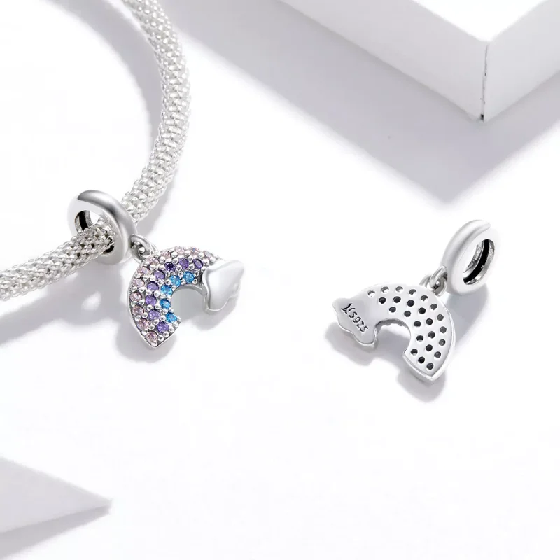 (resim) Pandora tarzı renkli gökkuşağı Sallantılı Charm - SCC1625 - Görüntüle 4