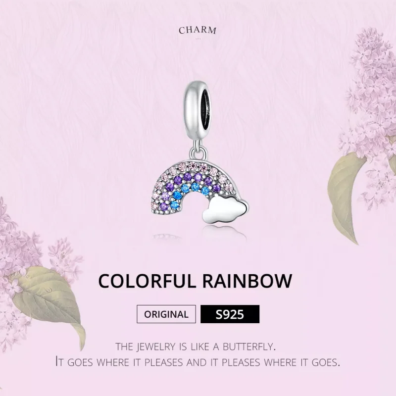 (resim) Pandora tarzı renkli gökkuşağı Sallantılı Charm - SCC1625 - Görüntüle 6